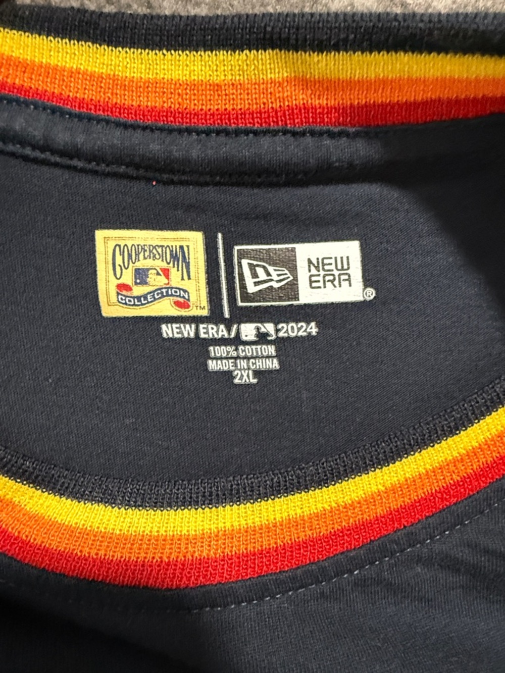 New Era Houston Astros Navy Crewneck Tee Size 2XL - Picture 2 of 6